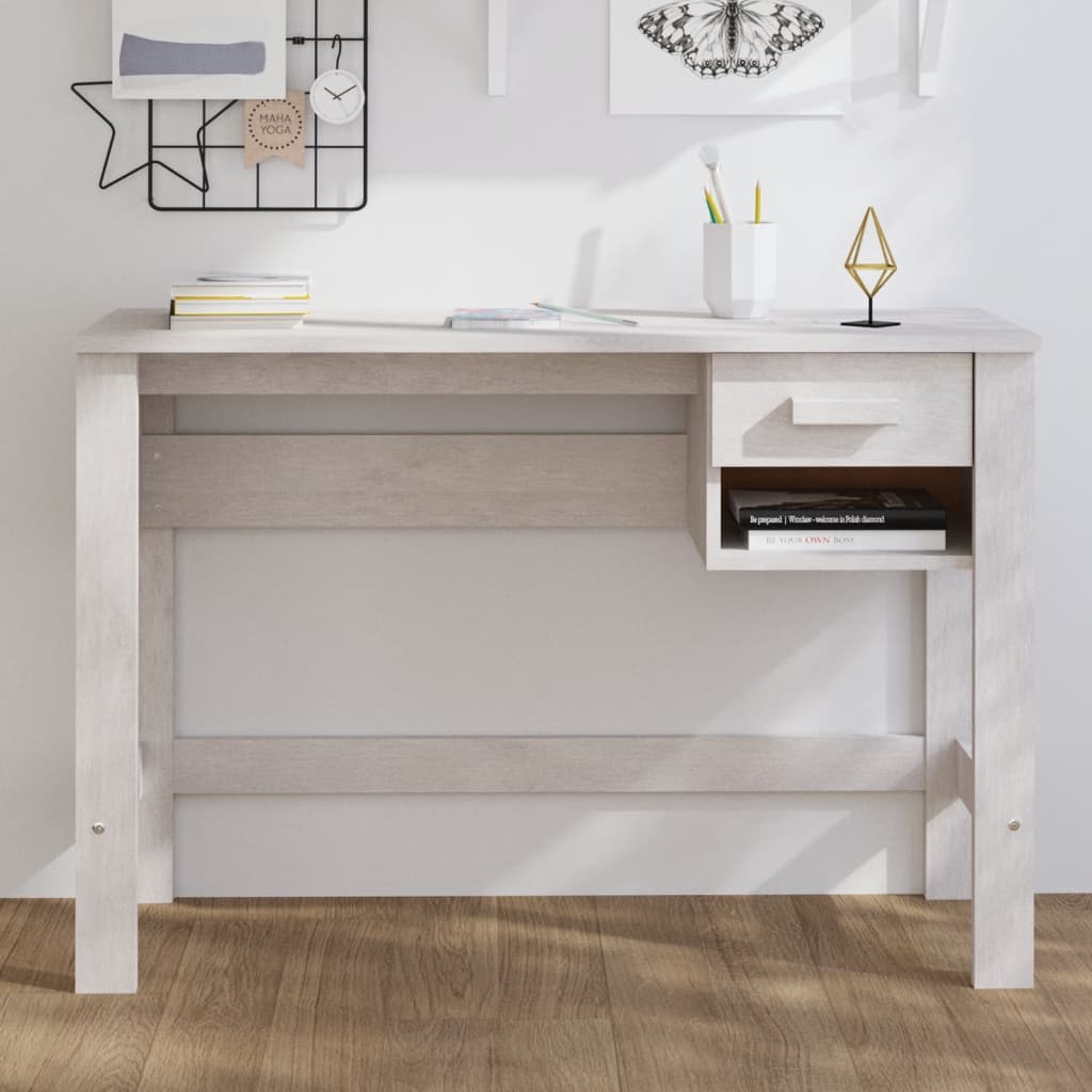 Schreibtisch HAMAR Honigbraun 110x40x75 cm Massivholz Kiefer