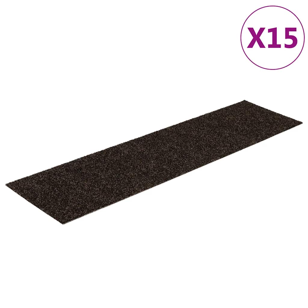 Stufenmatten Selbstklebend 15 Stk. 60x25 cm Hellbraun Rechteckig