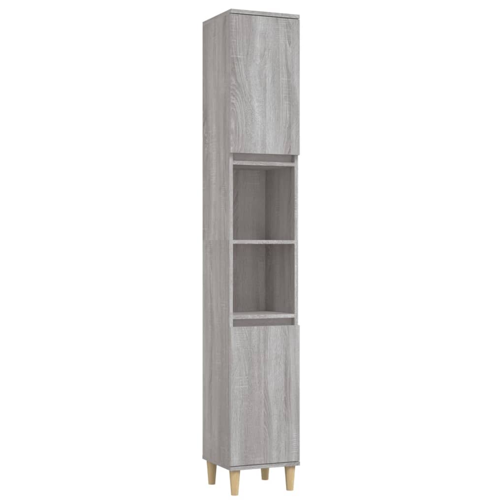 Badschrank Weiß 30x30x190 cm Holzwerkstoff