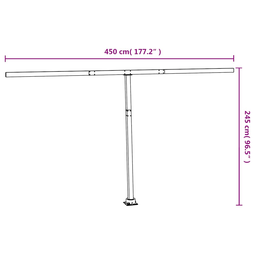 Stützen für Markisen Weiß 300x245 cm Eisen