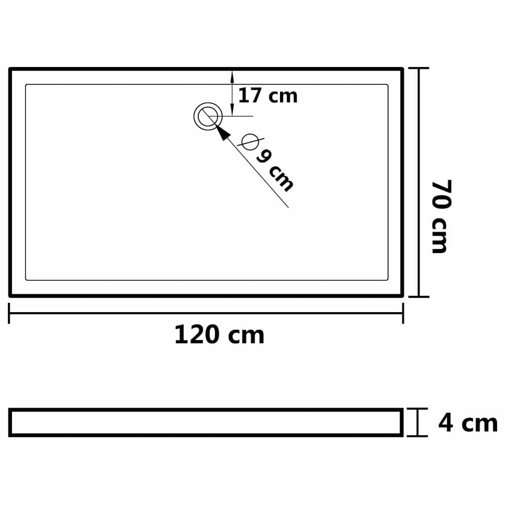 Duschtasse ABS Rechteckig 70x90 cm