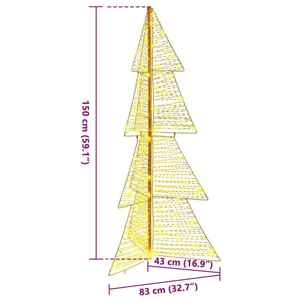 Weihnachtsbaum mit 100 LEDs Warmes Weiß 120 cm PET