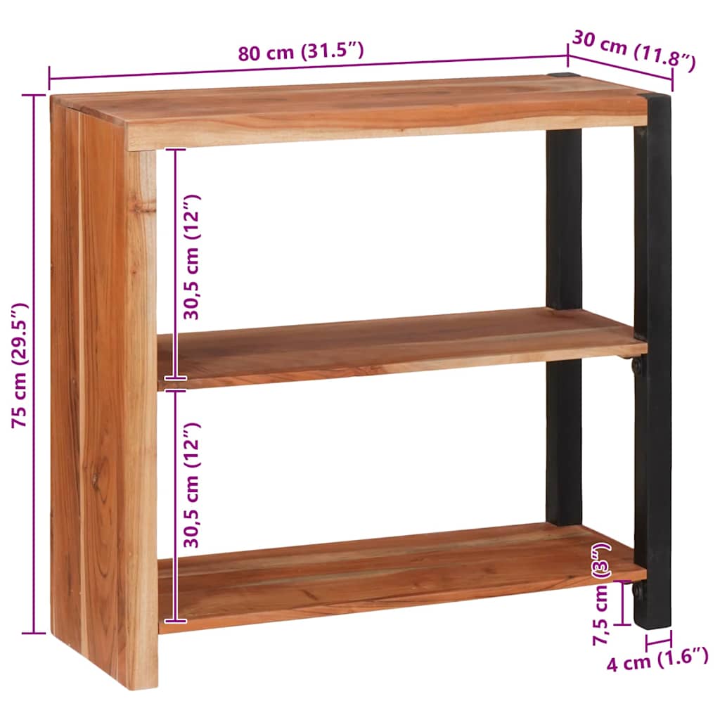 Bücherregal 3 pcs Braun 50 x 30 x 110 cm Massivholz Akazie