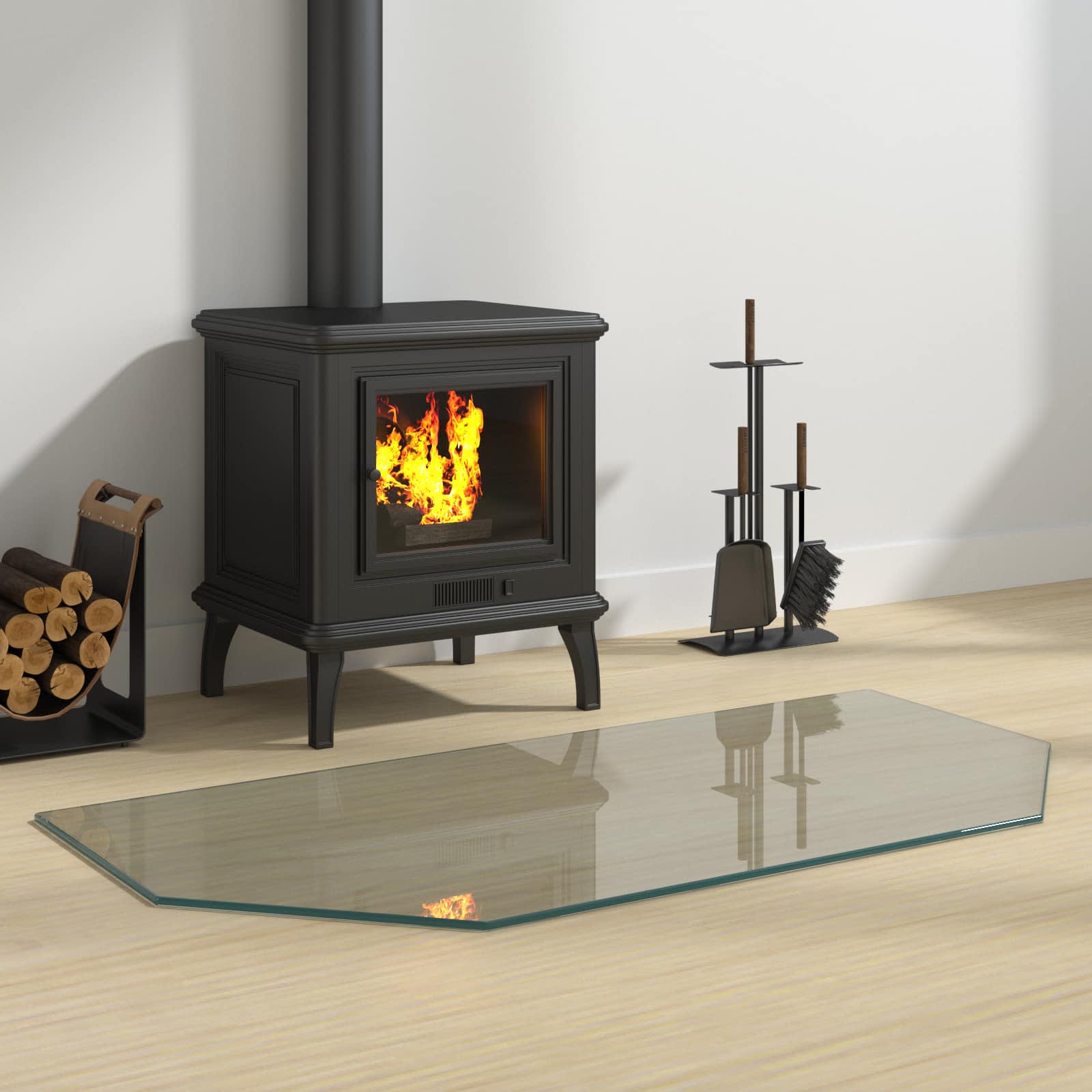 Feuerstelle Glasplatte Transparent 80 x 50 cm Glas