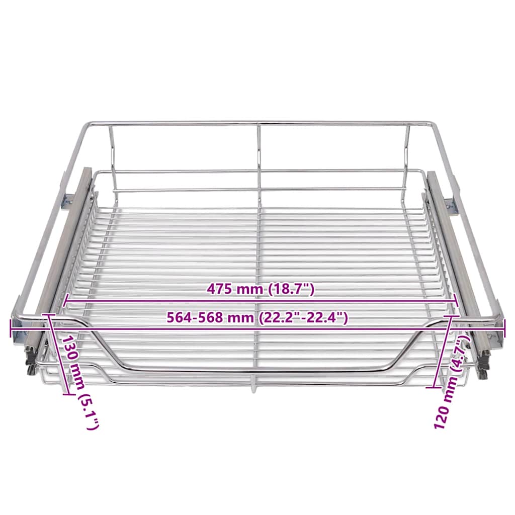 Küchen-Drahtkörbe 2 Stk. Ausziehbar Silbern 45 cm