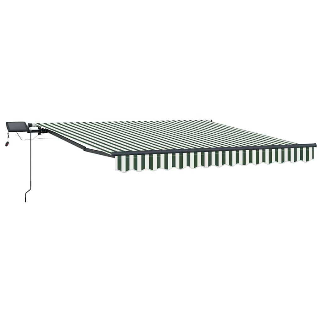 Markise Manuell Einziehbar mit LED 300x250 cm Blau und Weiß