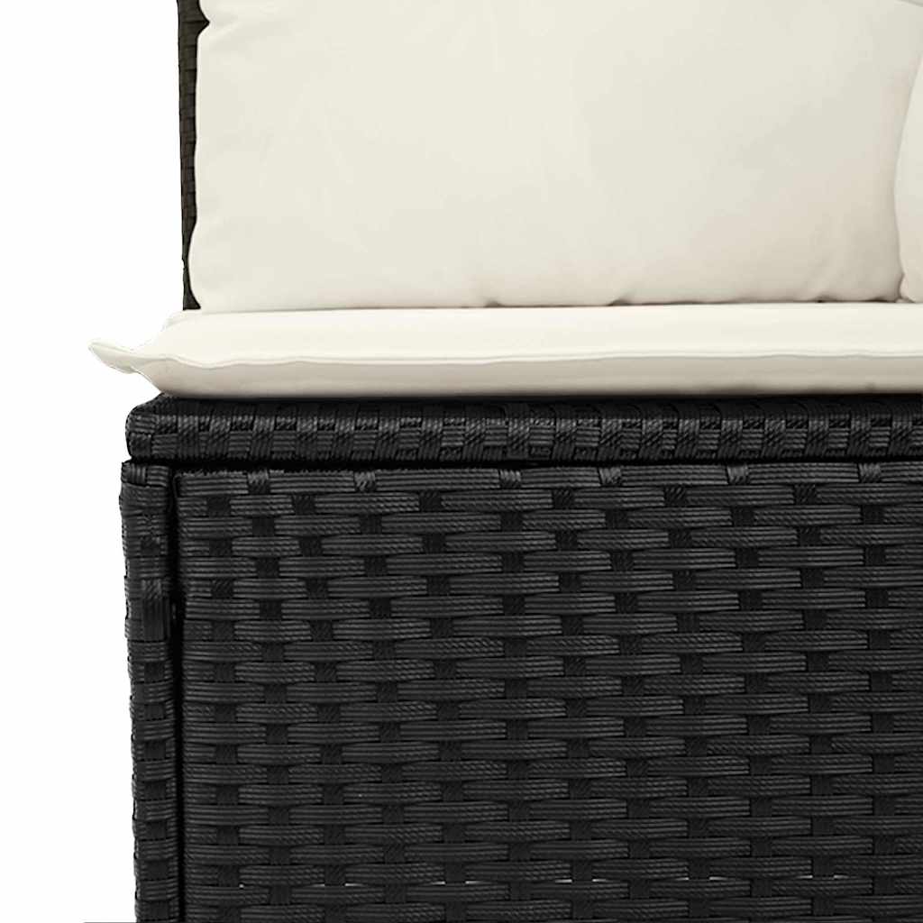Garten Essgruppe mit Kissen 6 pcs Schwarz und Creme