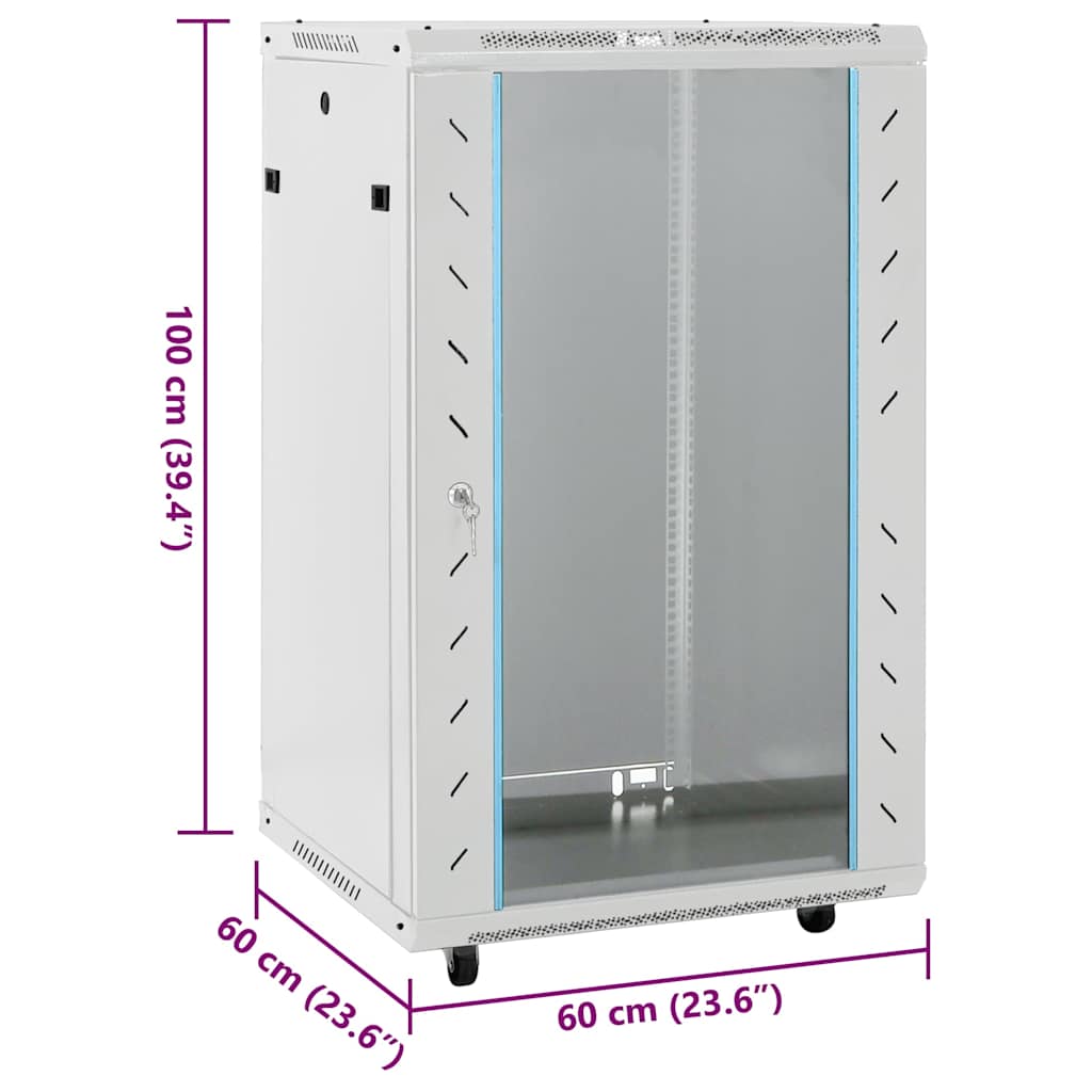 15HE Netzwerkschrank mit Schwenkfüßen 19" IP20 60x45x86 cm