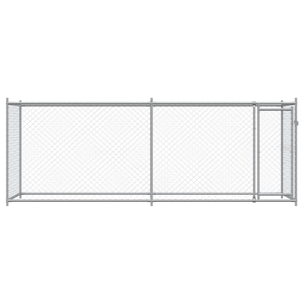 Hundezwinger mit Tür Grau 2x2x1,5 m Verzinkter Stahl