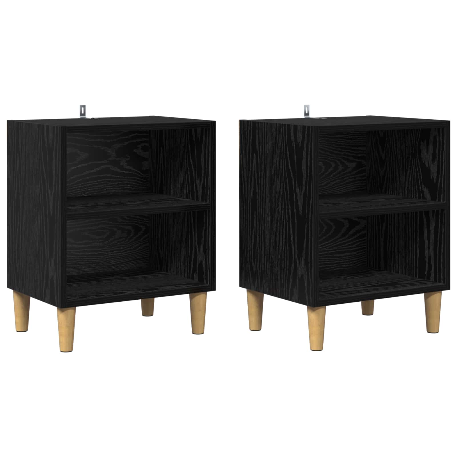 Bettschrank Schwarz Eichen-Optik 40 x 30 x 50 cm Holzwerkstoff