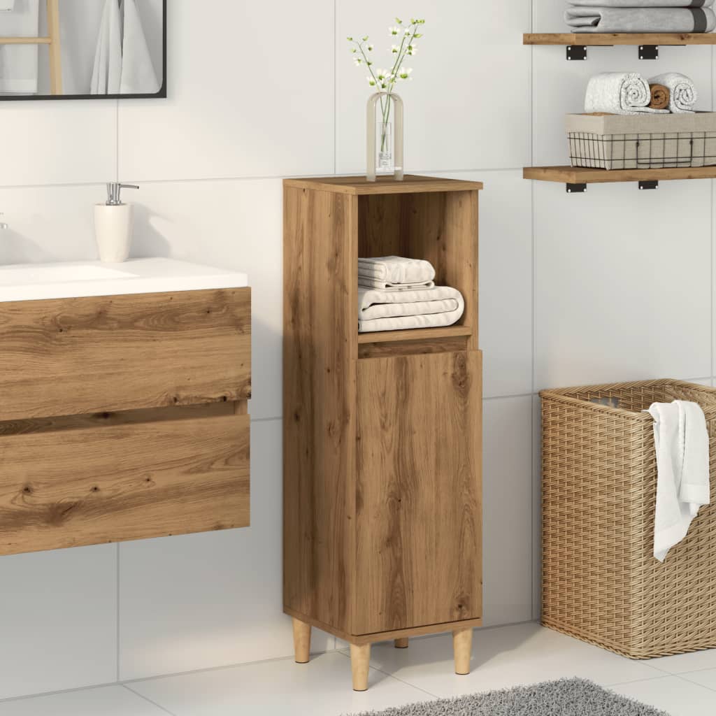 Badschrank Weiß 30x30x100 cm Holzwerkstoff
