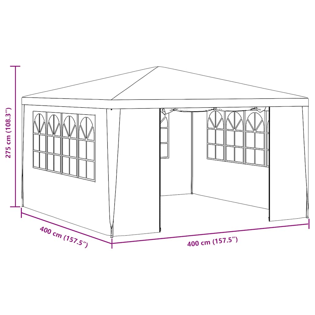 Party-Zelt Rot 200 x 200 x 240 cm PE und Stahl