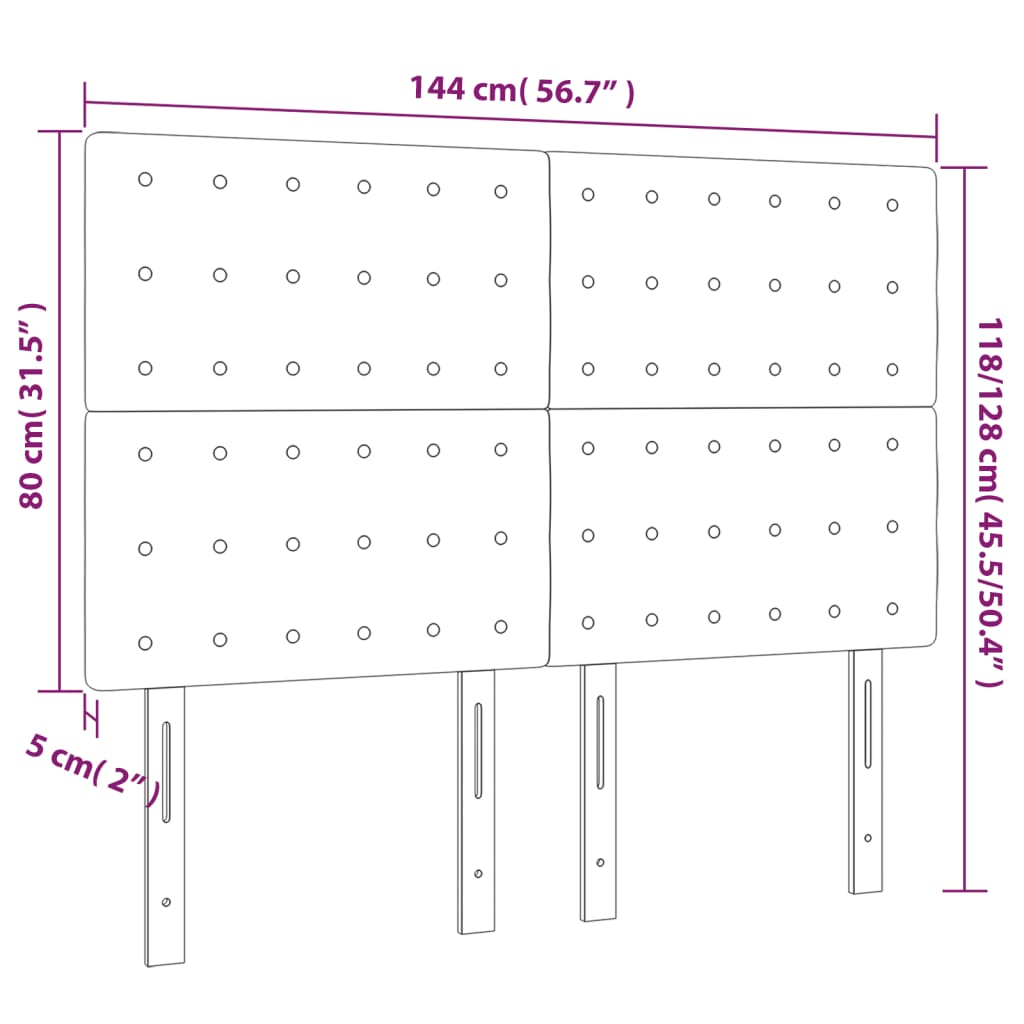Kopfteil Hellgrau 80x5x118/128 cm Stoff