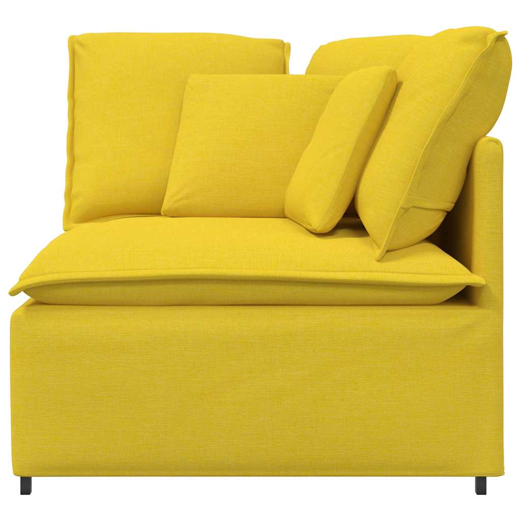 Modulares Sofa Endmodul mit Armlehne Kissen Hellgrau 100 cm