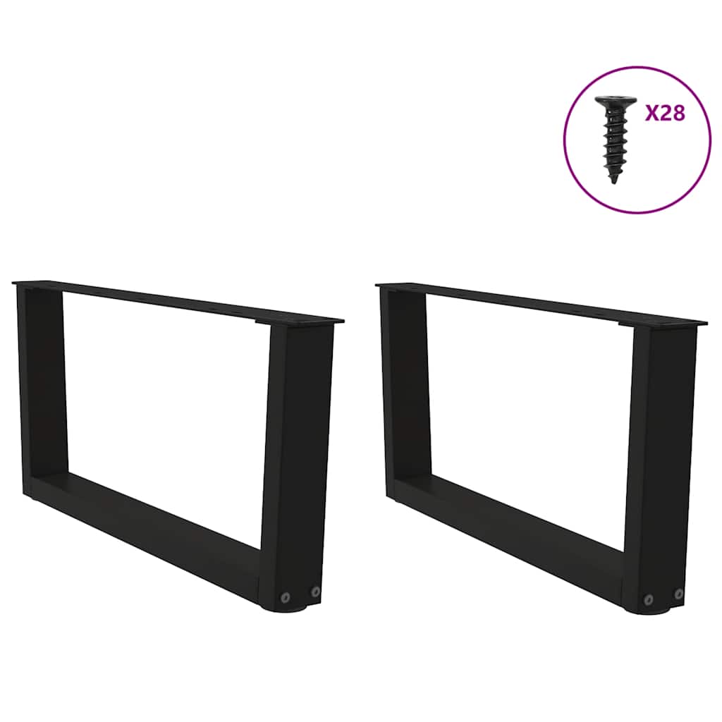 Couchtischbeine V-Form 2 Stück Schwarz 30x(30-31,3) cm Stahl
