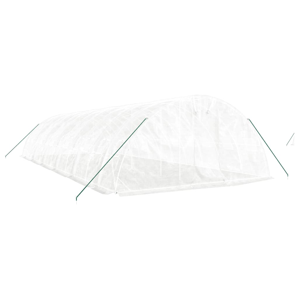 Gewächshaus mit Stahlrahmen Weiß 40 m² 8x5x2,3 m