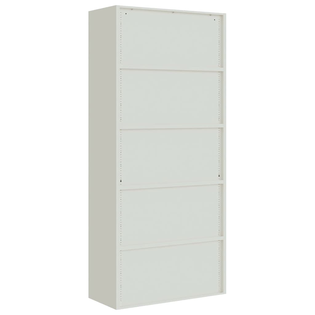 Aktenschrank mit 2 Türen Grau 90 cm Stahl