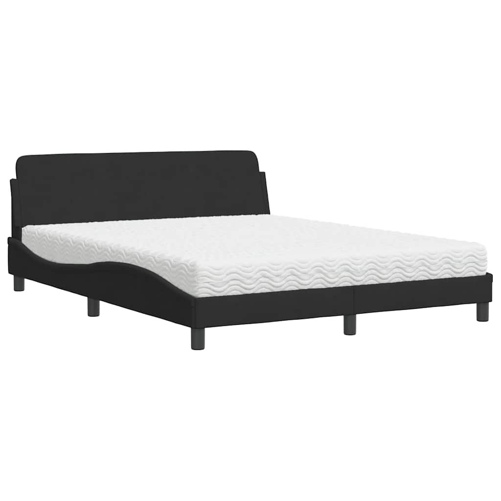 Bett mit Matratze "Dover" Hellgrau 80x200 cm Samt