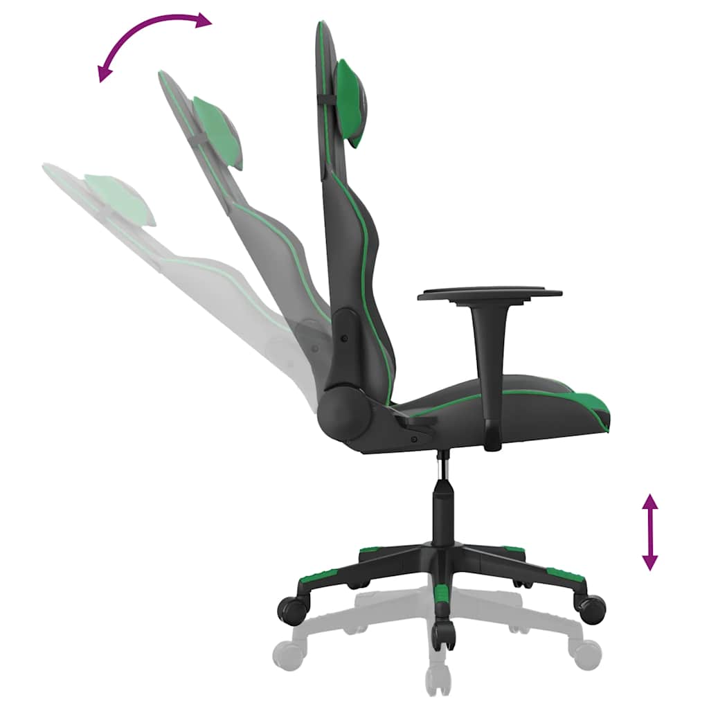 Gaming-Stuhl mit Massagefunktion Schwarz und Blau Kunstleder
