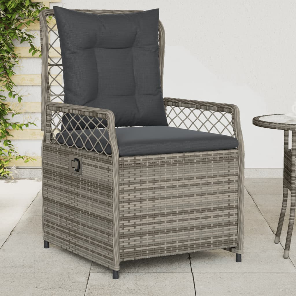 Gartensessel 2 Stk. Verstellbar Schwarz Poly Rattan