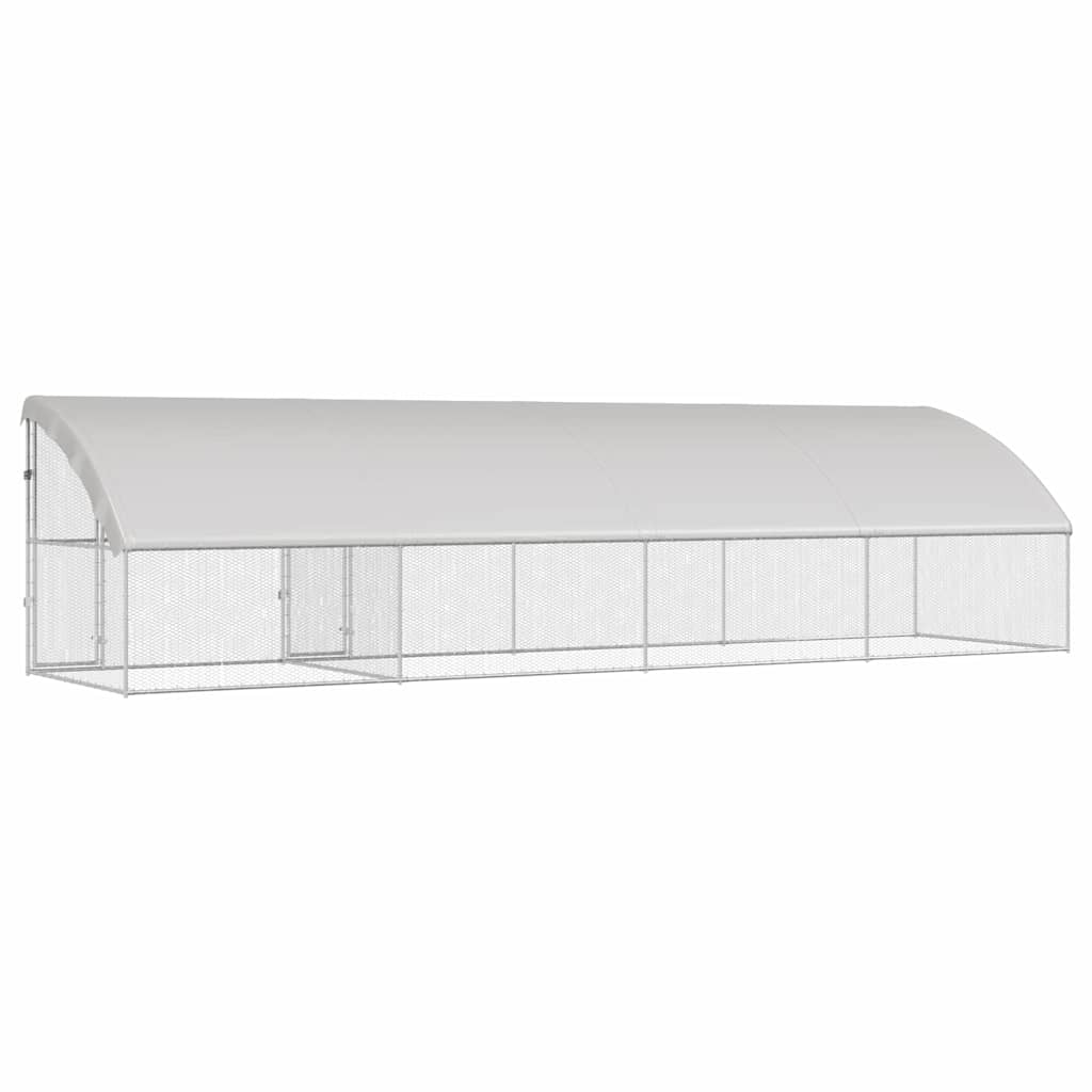 Hühnerkäfig 2 pcs Silber 400 x 200 x 200 cm Verzinkter Stahl