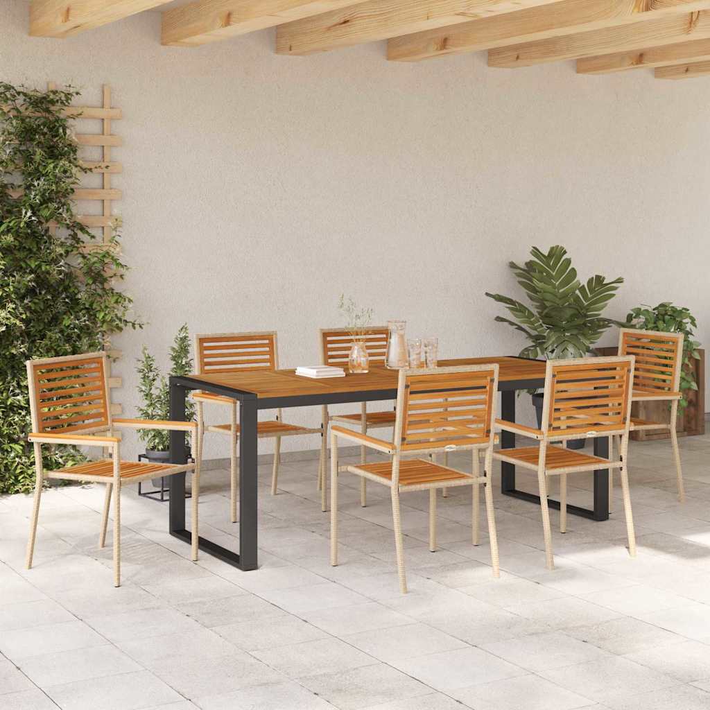 Garten Essgruppe 5 pcs Schwarz und Braun Poly-Rattan
