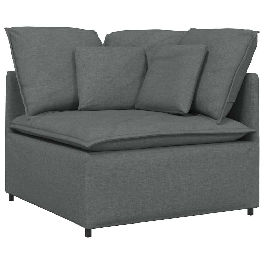Modulares Sofa Endmodul mit Armlehne Kissen Hellgrau 100 cm