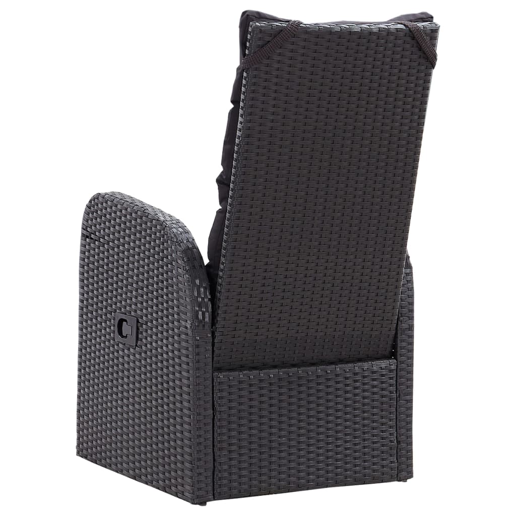 Garten-Liegestühle mit Kissen 2 Stk. Grau Poly Rattan