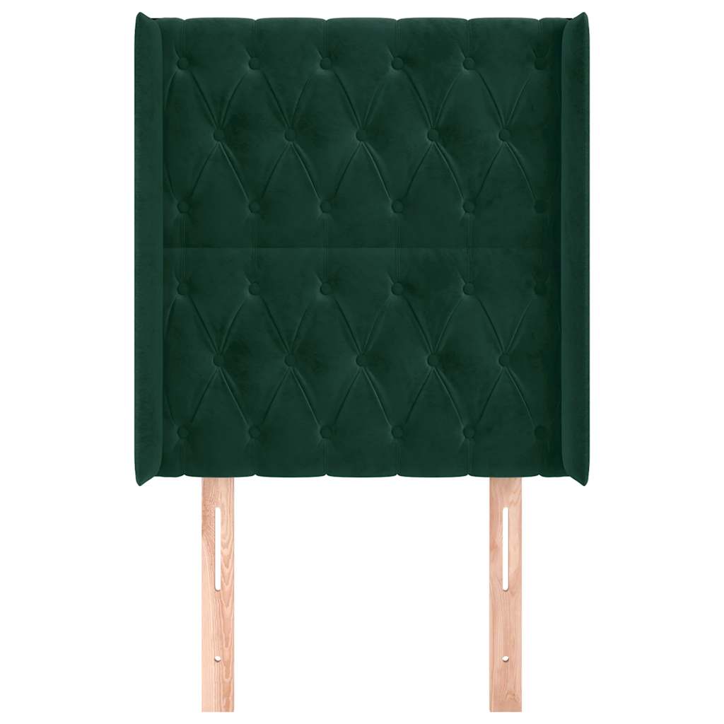 Kopfteil mit Ohren Dunkelblau 93x16x78/88 cm Samt