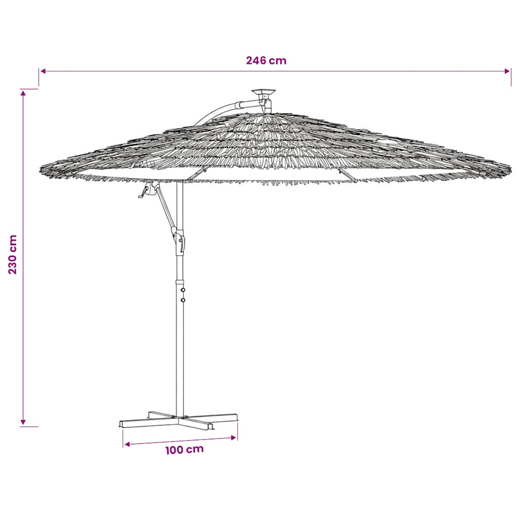 Sonnenschirm mit LED und Stahlmast Braun 246x246x230 cm