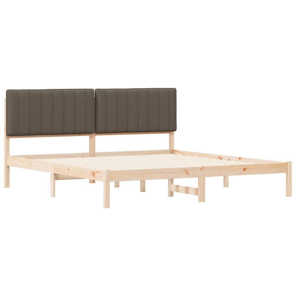 Bettgestell mit gepolstertem Kopfteil Hellgrau 200 x 200 cm