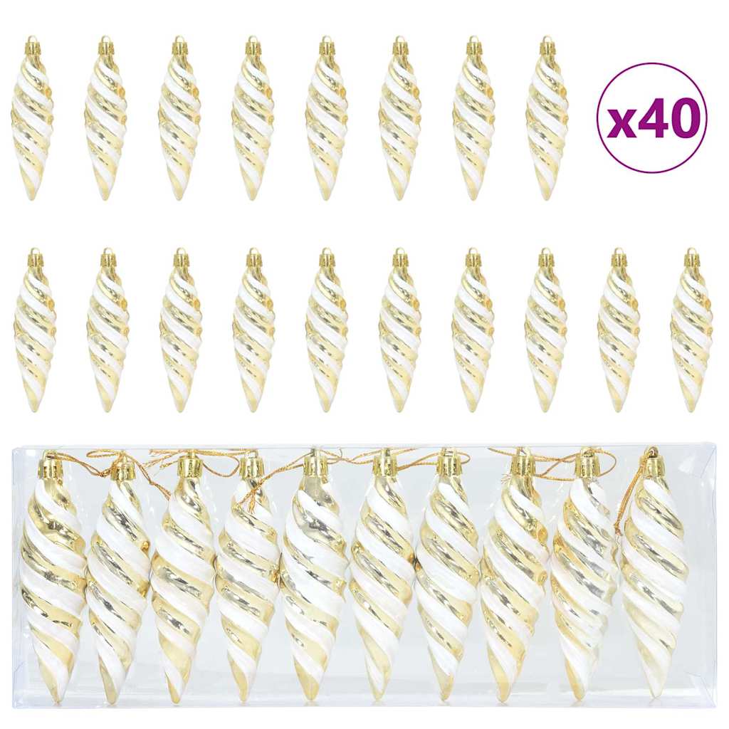 Weihnachtliche Spiralenform Kugel 40 pcs Silber Kunststoff