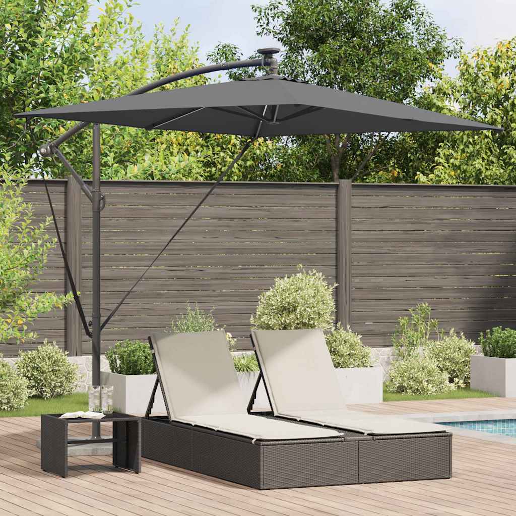 Sonnenschirm Sand 294 x 200 x 270 cm Polyester und Aluminium