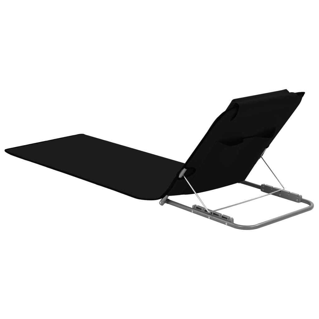 Klappbare Strandmatte 2 Stk. Stahl und Stoff Blau