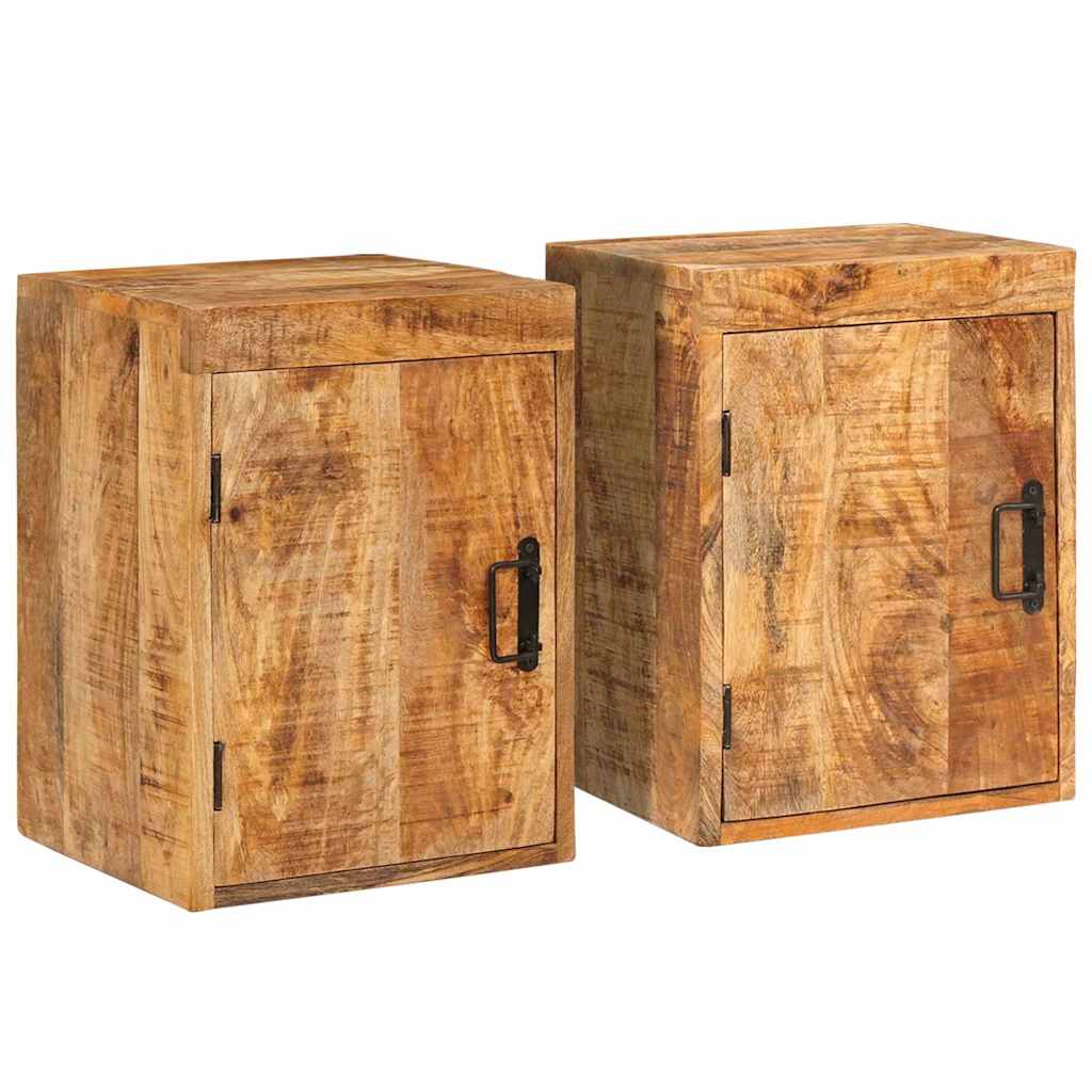 Nachttisch Braun 35 x 33 x 48 cm Massivholz Mango