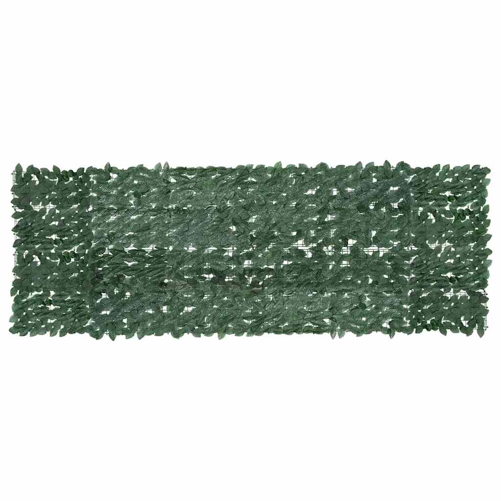 Balkon-Sichtschutz mit Dunkelgrünen Blättern 300x75 cm