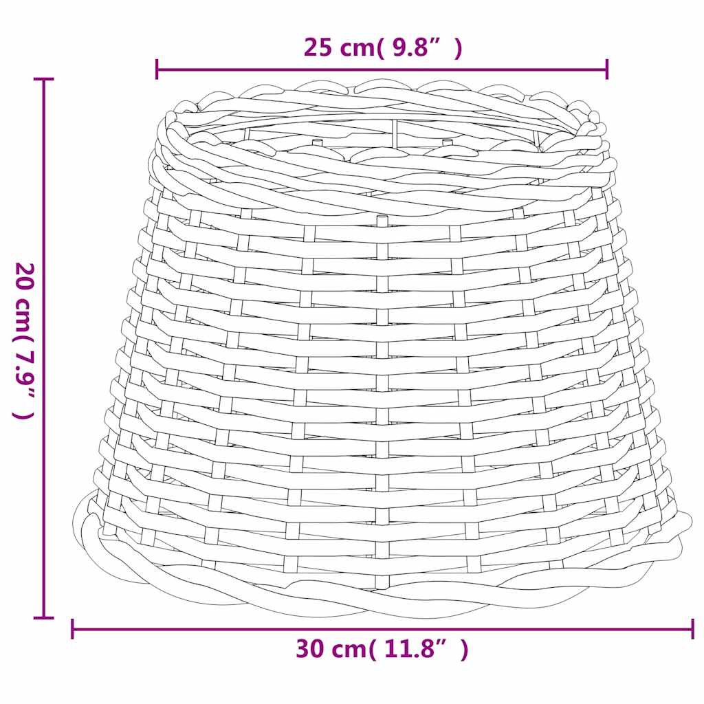 Lampenschirm Weiß Ø15x12 cm Korbweide