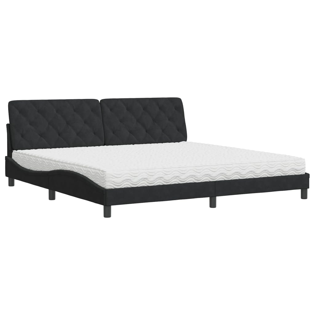Bett mit Matratze Hellgrau 80x200 cm Samt