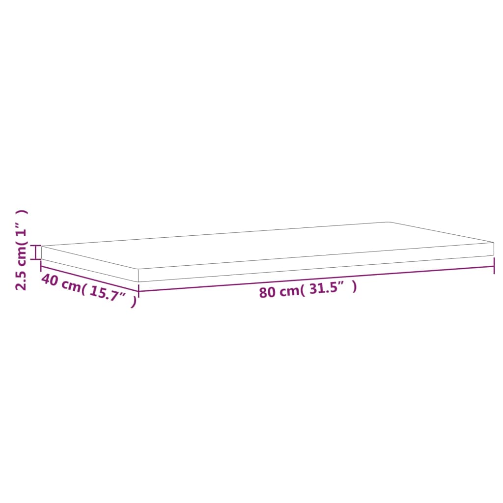 Waschtischplatte 80x40x1,5 cm Massivholz Buche