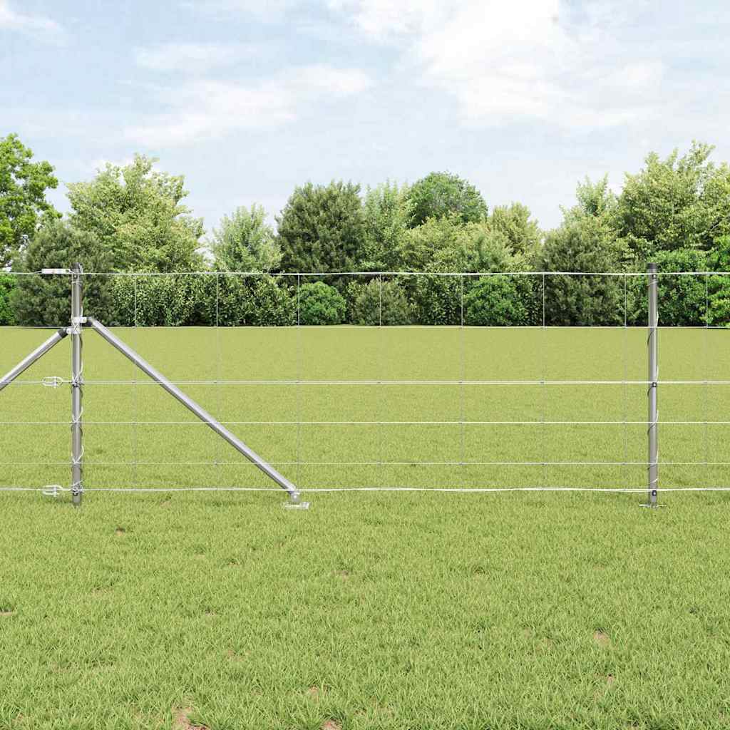 Ground Fix Geschweißter Drahtzaun 25 x 0,8 m Silber Netz