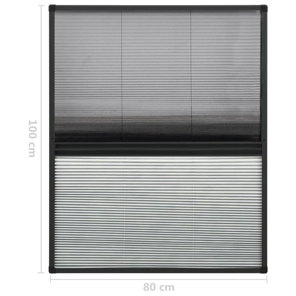 Plisse Insektenschutzfenster mit Jalousie Aluminium 160×80 cm