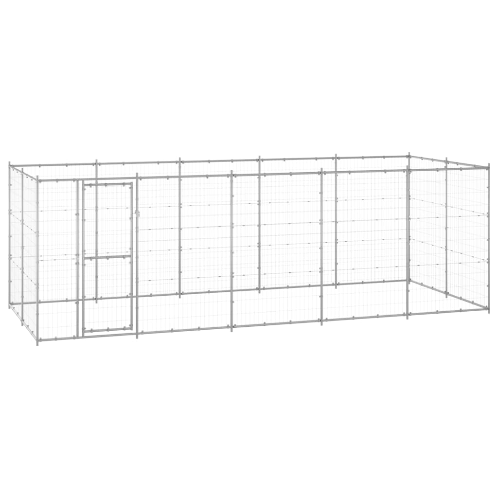 Outdoor-Hundezwinger mit Überdachung Stahl 7,26 m²