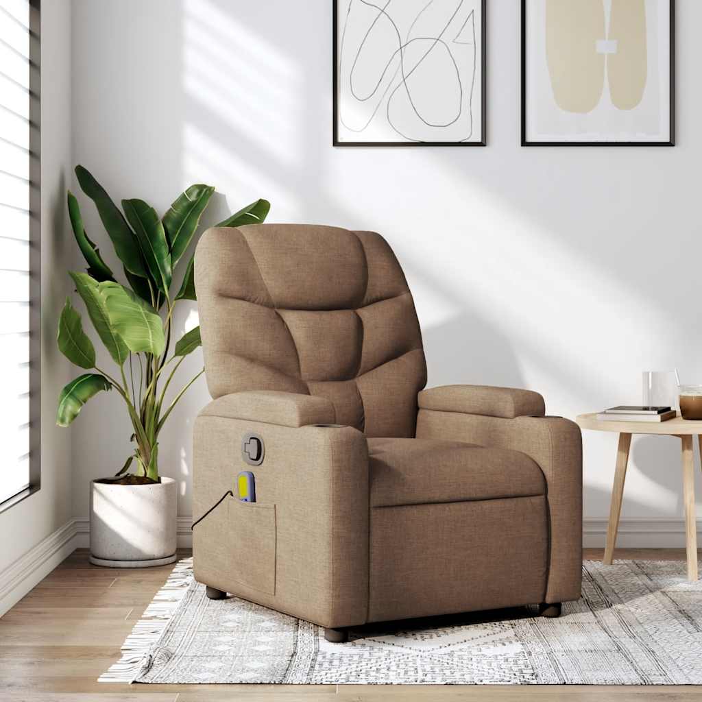 Relaxsessel Elektrisch Dunkelgrau Stoff
