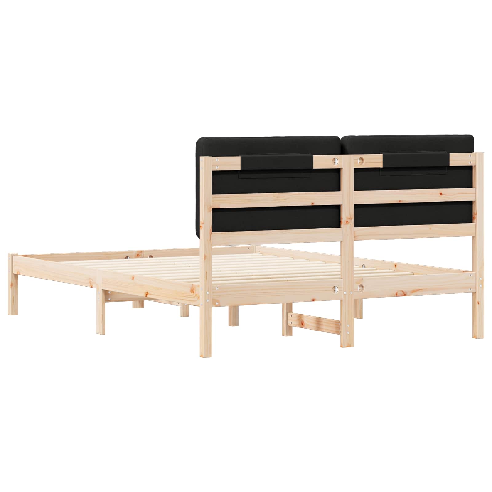 Bettgestell mit gepolstertem Kopfteil Hellgrau 200 x 200 cm