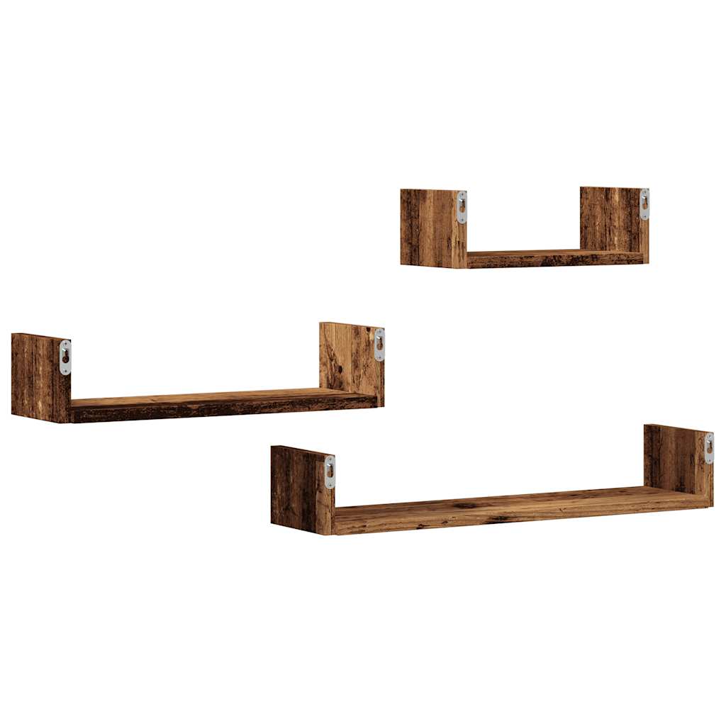 Wandregal 3 Stk. Weiß Holzwerkstoff