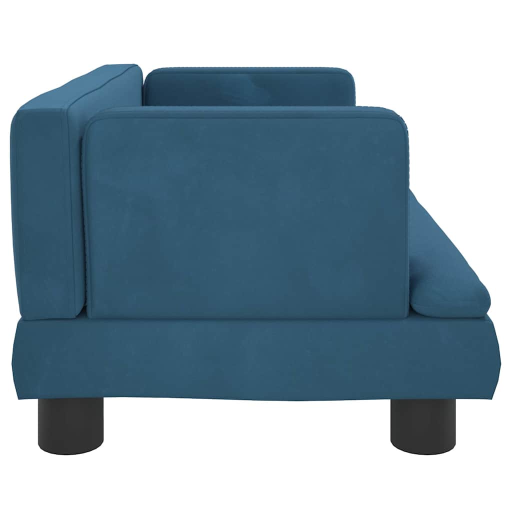 Kindersofa Blau 80x45x30 cm Samt