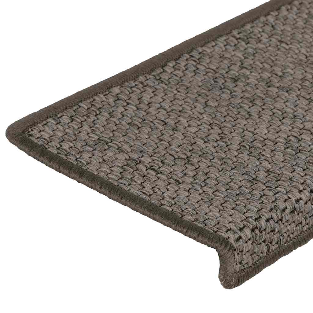 Treppenmatten Selbstklebend Sisal-Look 15 Stk. 65x21x4 Platina