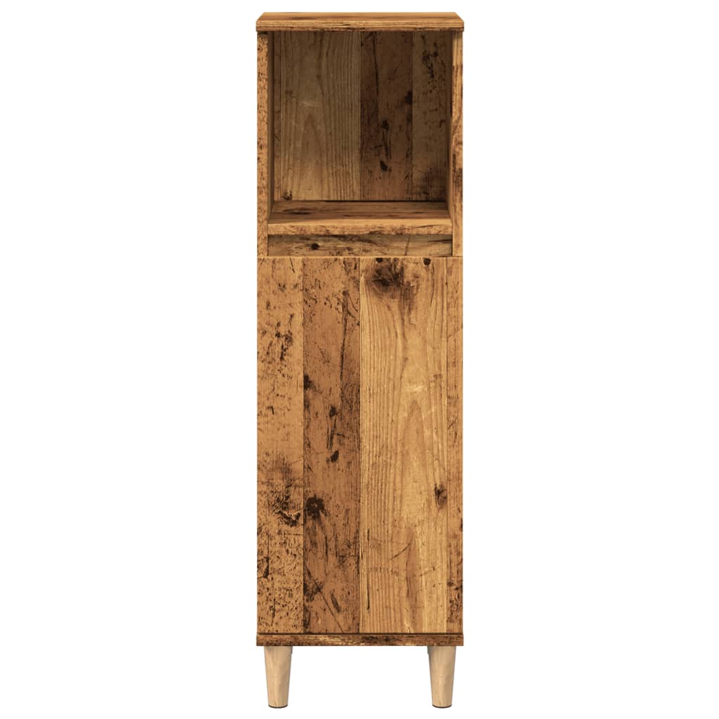 Badschrank Weiß 30x30x100 cm Holzwerkstoff