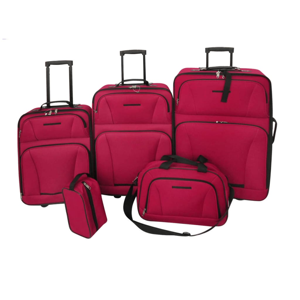 5-tlg. Reisekoffer-Set Blau Stoff