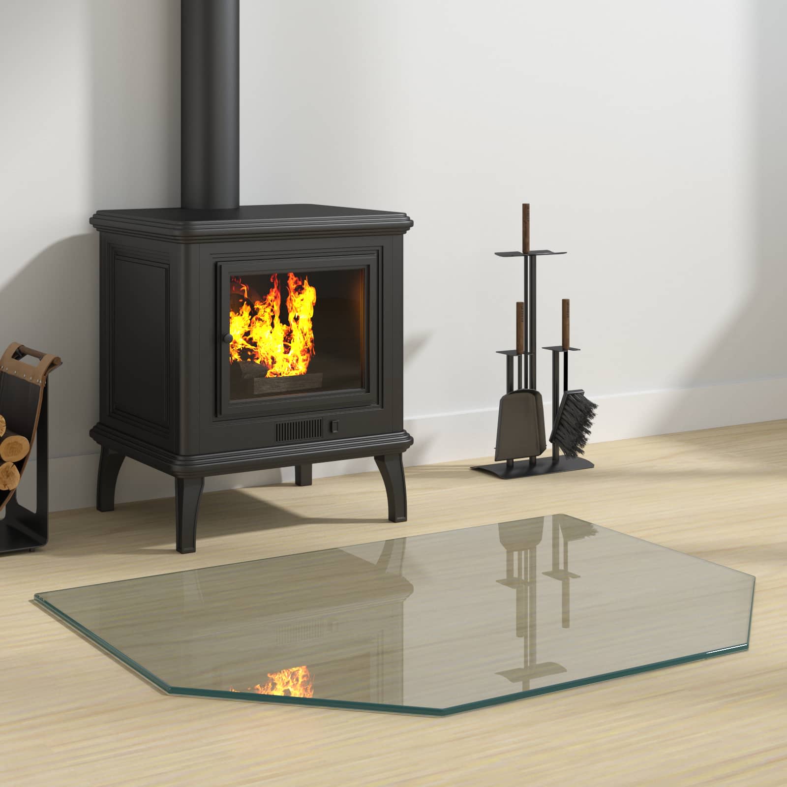 Feuerstelle Glasplatte Transparent 80 x 50 cm Glas